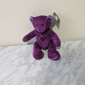 Purple Teddy Bear with Necklace